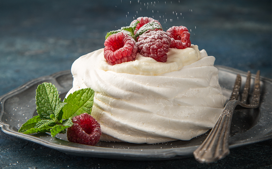 Recipe preview for Pavlova with Whipped Cream & Raspberries