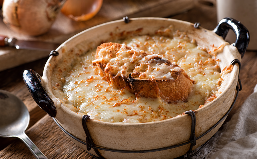 Illustrated preview for French Onion Soup with Torched Cheese Toast